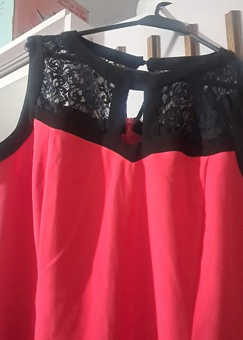 Kırmızı Straplez Midi Abiye Elbise - Görsel 2