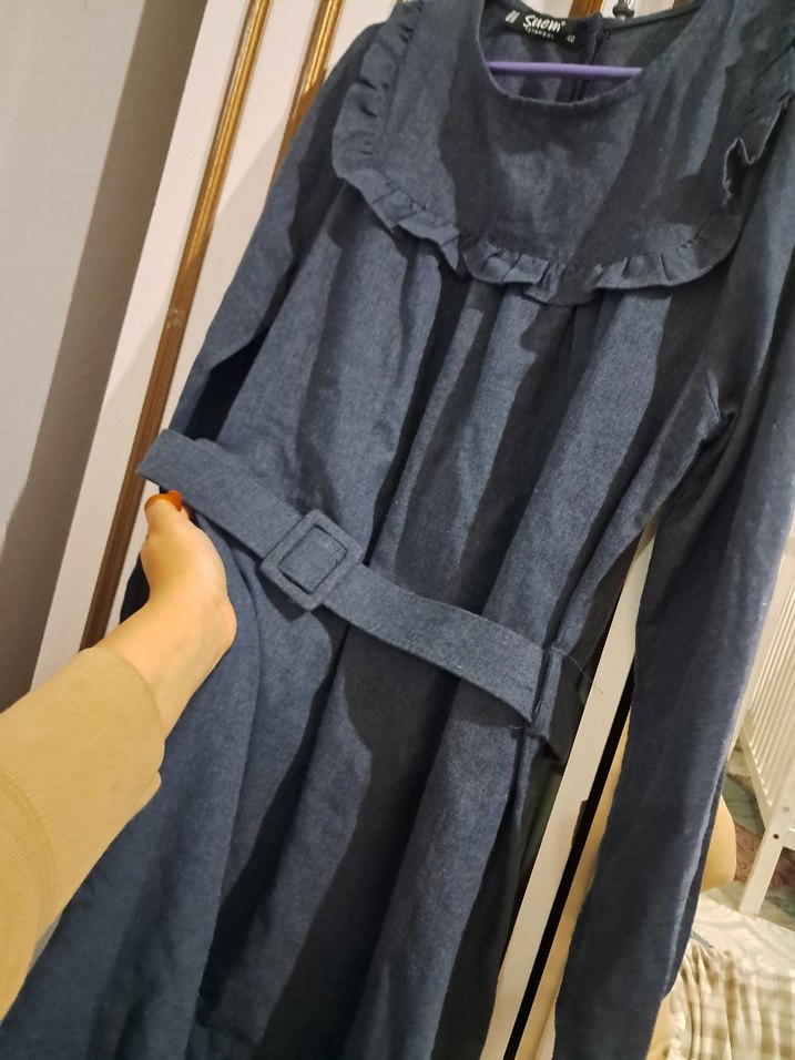 Yüksek Yaka, Salaş Kesim elbise - Görsel 2