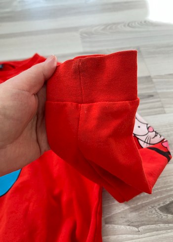 Renkli Baskılı Kırmızı Erkek Sweatshirt - Görsel 4