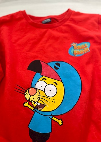 Renkli Baskılı Kırmızı Erkek Sweatshirt - Görsel 2