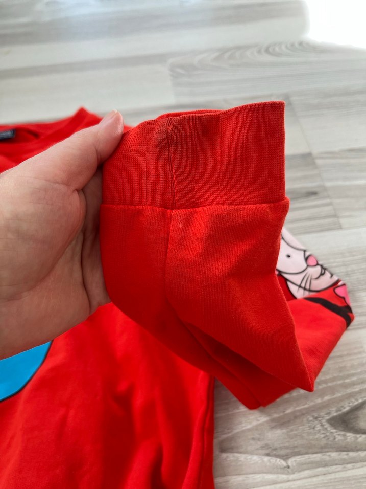 Renkli Baskılı Kırmızı Erkek Sweatshirt - Görsel 4