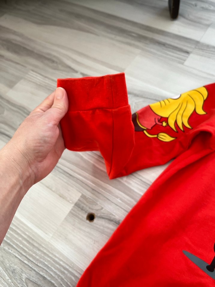 Renkli Baskılı Kırmızı Erkek Sweatshirt - Görsel 3