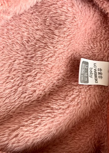 Düğmeli Pudra Pembe Kız Çocuk Peluş Ceket - Görsel 2