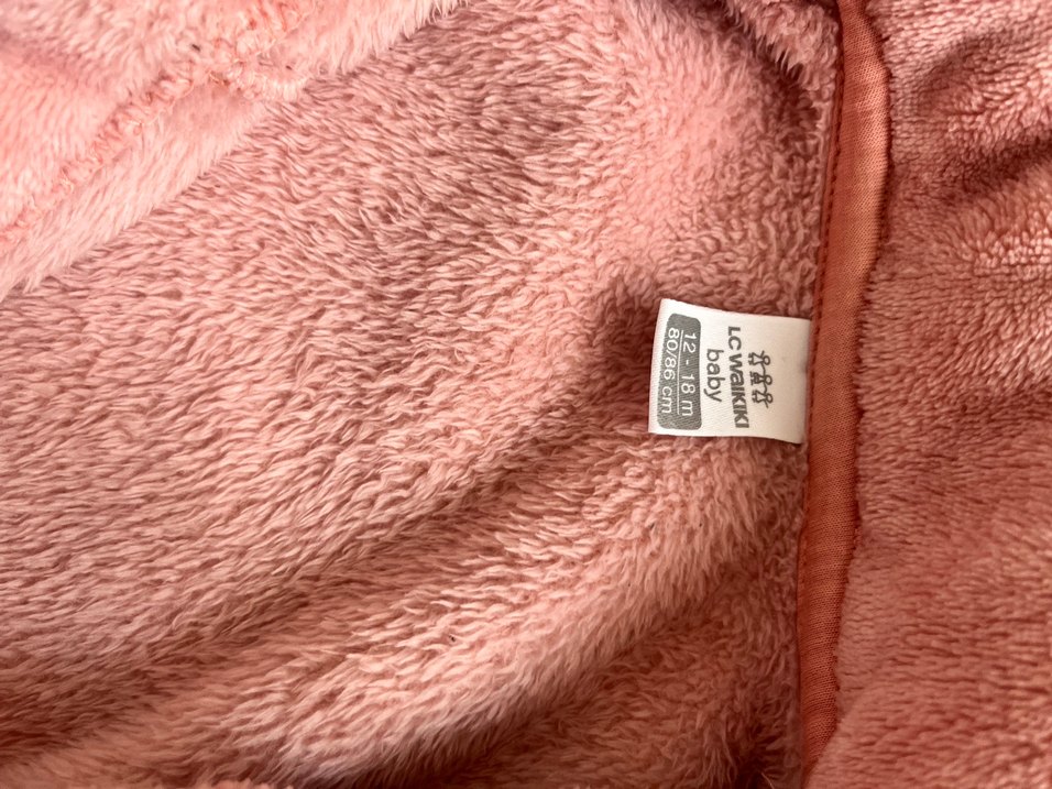 Düğmeli Pudra Pembe Kız Çocuk Peluş Ceket - Görsel 2