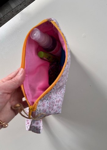 Çiçek Desenli Bohem Kadın Makyaj Çantası - Görsel 4