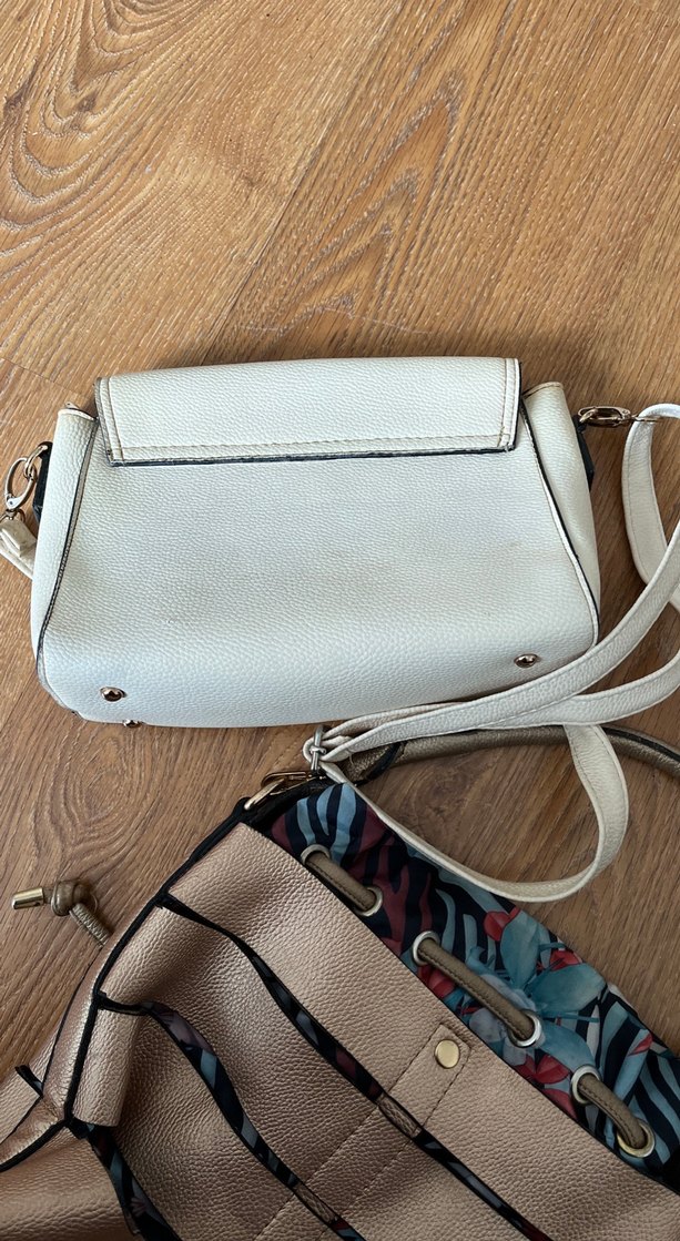 Bohem Zebra Desenli Bej Deri Kadın Çanta - Görsel 5