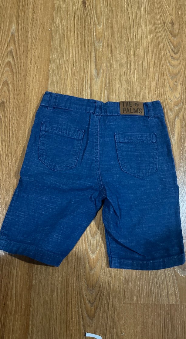 Erkek Mavi Denim Düğmeli Bol Kesim Şort - Görsel 3