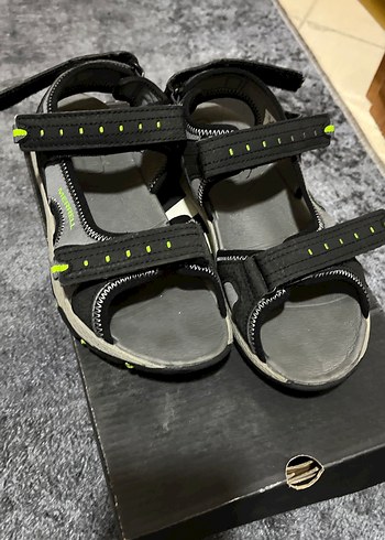 Erkek Çocuk Siyah Cırtlı Spor Sandalet - Görsel 2