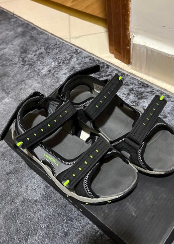 Erkek Çocuk Siyah Cırtlı Spor Sandalet - Görsel 3