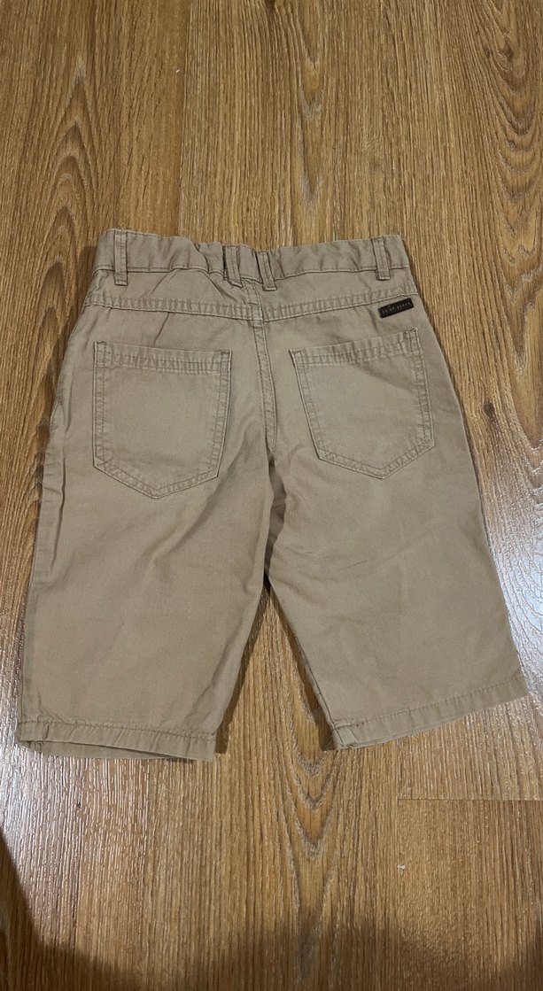 Erkek Keten Kahverengi Bol Kesim Kemerli Şort - Görsel 3