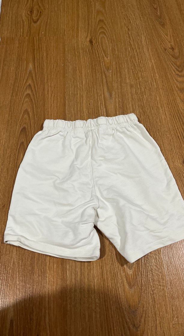 Beyaz Pamuklu Salaş Mini Şort - Görsel 3
