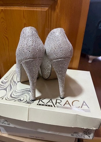 Gri Yılan Desenli Platform Topuklu Kadın Ayakkabı - Görsel 6