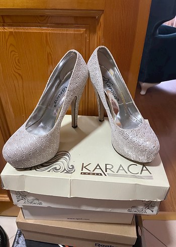 Gri Yılan Desenli Platform Topuklu Kadın Ayakkabı - Görsel 5