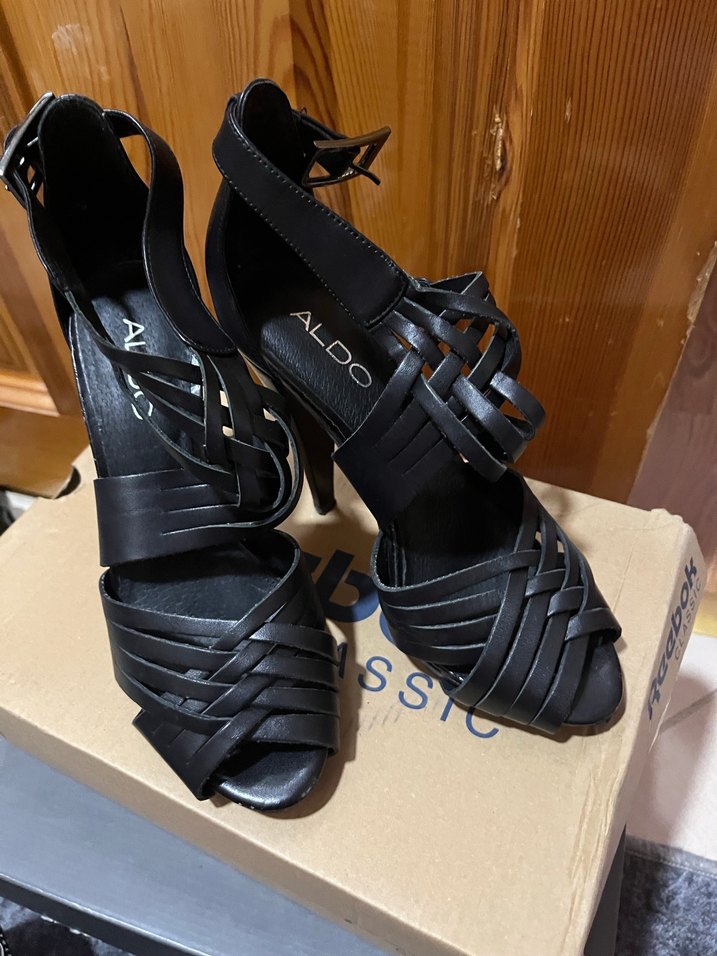 Siyah Tokalı Blok Topuklu Kadın Akşam Ayakkabısı - Görsel 4