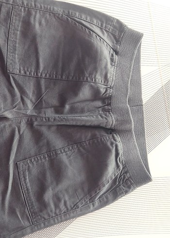 gri renkli beli lastikli pantalon