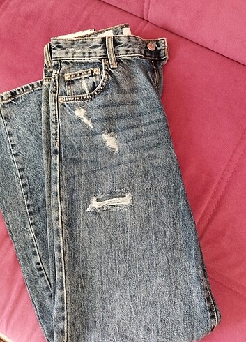Bershka denim 90's mavi Jean pantolon