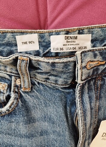 Bershka denim 90's mavi Jean pantolon - Görsel 7