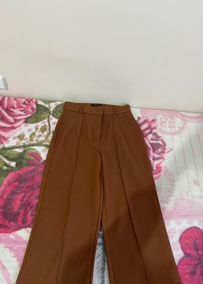 Kahverengi kumaş pantolon - Görsel 3