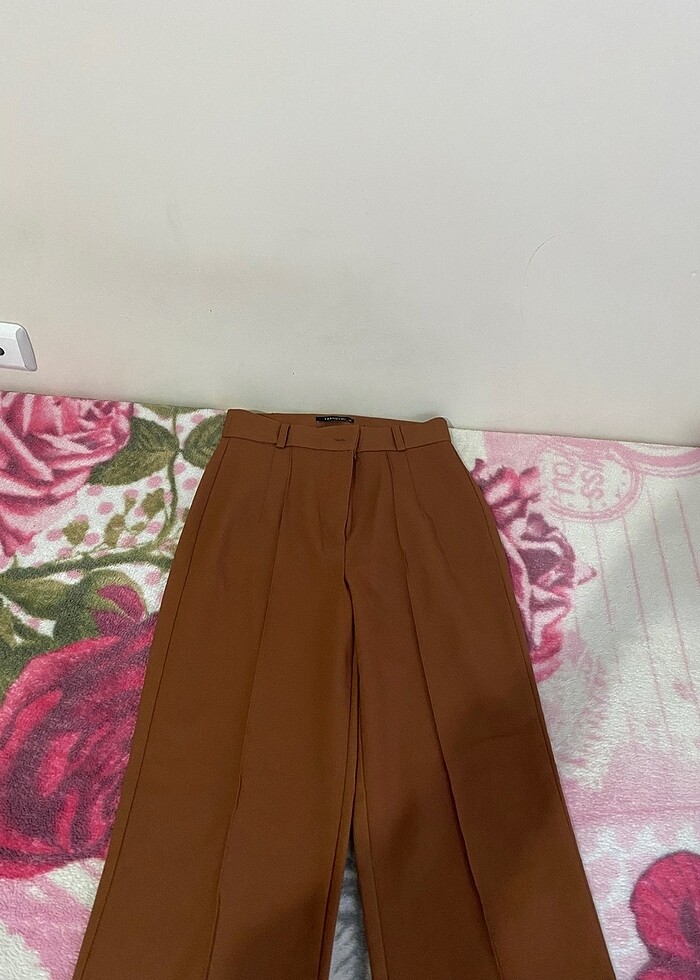 Kahverengi kumaş pantolon - Görsel 4