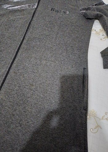 Gri Fermuarlı  Sweatshirt - Görsel 6