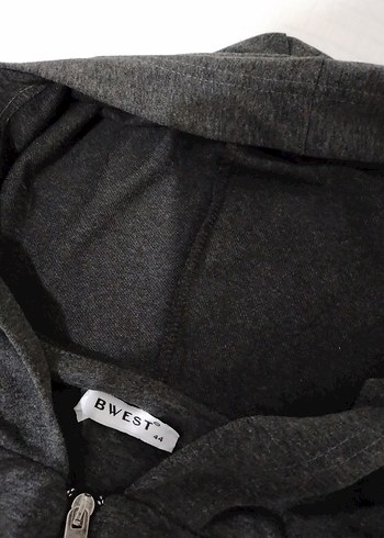 Gri Fermuarlı  Sweatshirt - Görsel 7