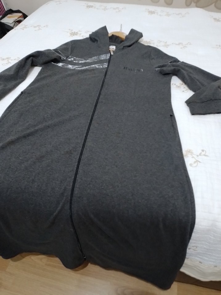 Gri Fermuarlı  Sweatshirt - Görsel 5