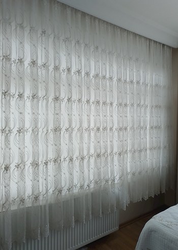 Nakışlı Beyaz tül - Görsel 7