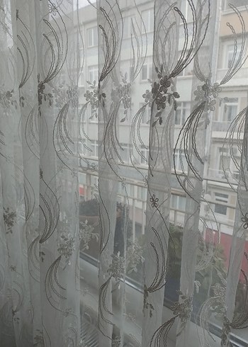 Nakışlı Beyaz tül - Görsel 4