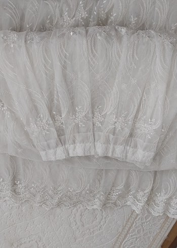 Nakışlı Beyaz tül - Görsel 6