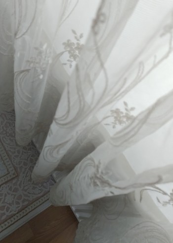 Nakışlı Beyaz tül - Görsel 3