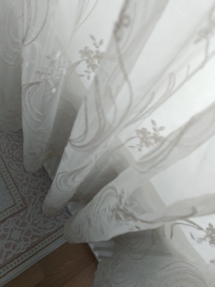 Nakışlı Beyaz tül - Görsel 3