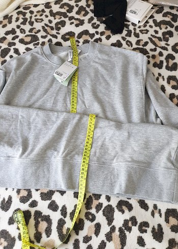 H&M Gri Midi Uzun Kollu Sweatshirt H&M Kadın XL beden