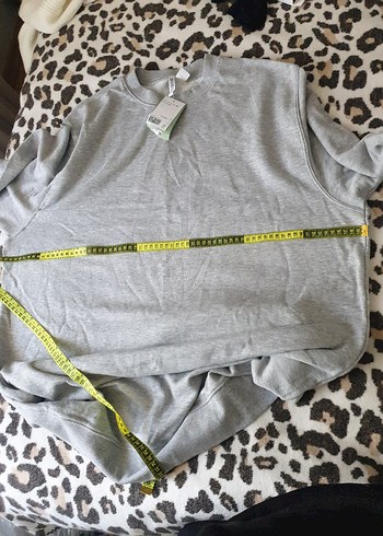 xl Beden Gri Midi Uzun Kollu Sweatshirt H&M Kadın XL beden