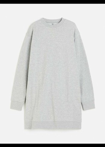 Gri Midi Uzun Kollu Sweatshirt H&M Kadın XL beden