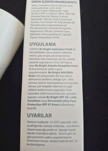 Dermoskin Be Bright AHA/BHA Krem 33ml - Görsel 6