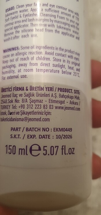 Tto Termal göz çevresi temizleme köpüğü  - Görsel 3