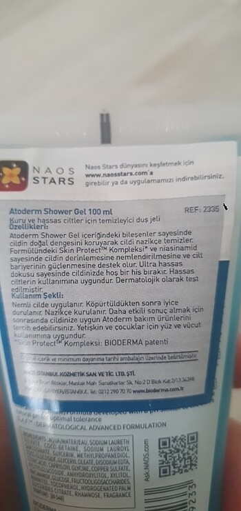 Bioderma Atoderm gel douche 100ml - Görsel 5