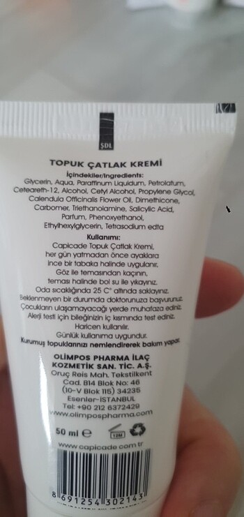  Beden Capicade topuk çatlak kremi 