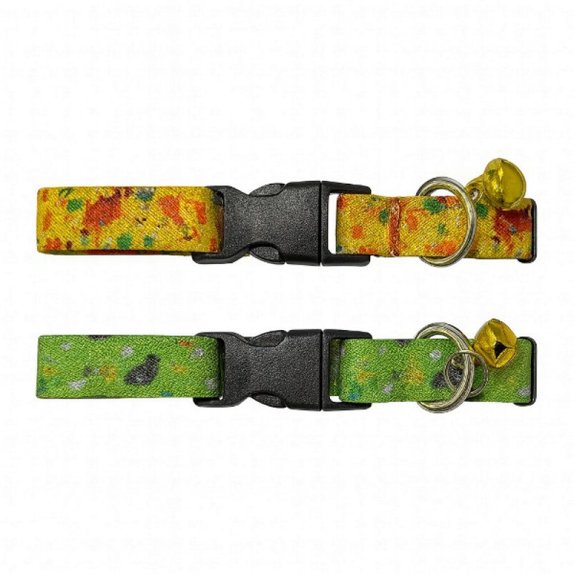 Çiçek Desenli Renkli Kedi Zili Tasması - Görsel 3