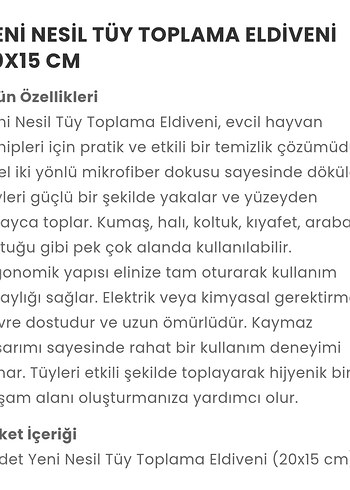 Yeni nesil Tüyü Toplayıcı Eldiven 20X15 cm - Görsel 5