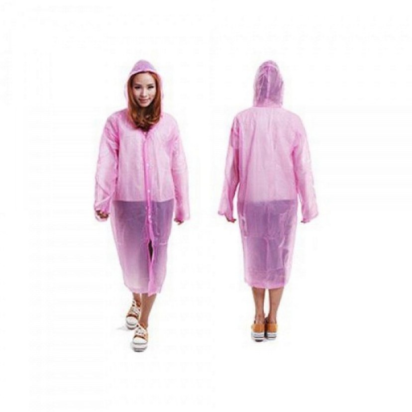 Renkli Kadın Midi Boy Şeffaf Yağmurluk - Görsel 5