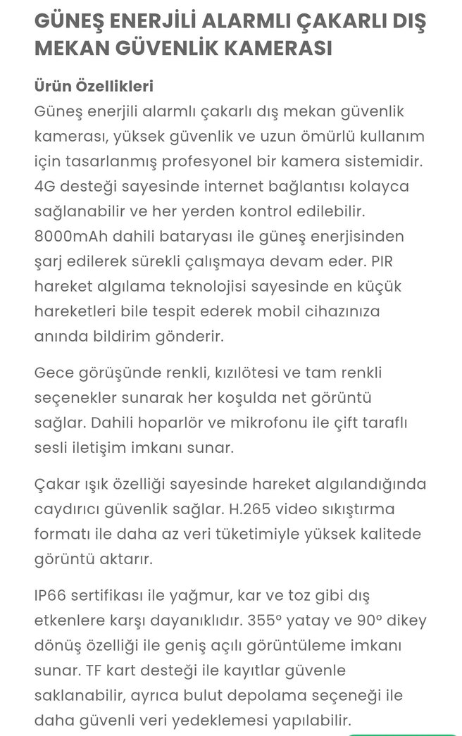 Güneş Enerjili Alarmlı güvenlik kamerası - Görsel 4