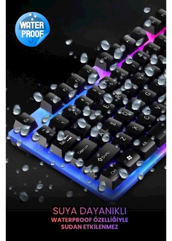 KABLOLU IŞIKLI GAMING STANDART TÜRKÇE Q KLAVYE VE MOUSE SETİ - Görsel 5