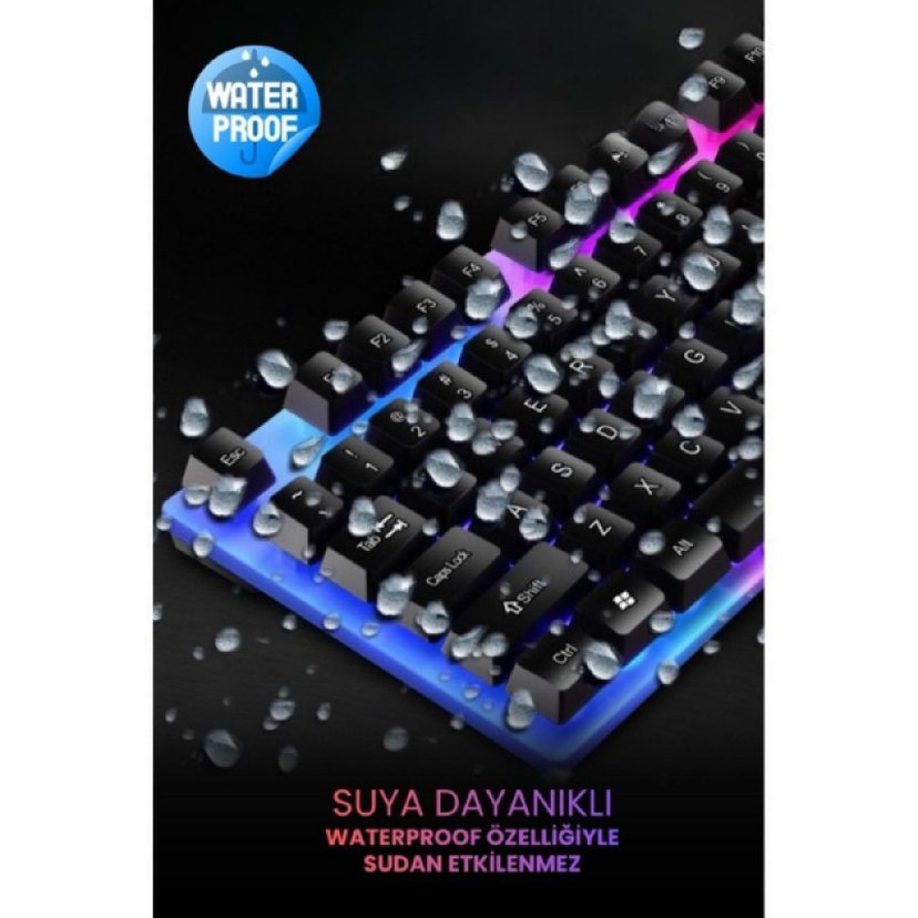 KABLOLU IŞIKLI GAMING STANDART TÜRKÇE Q KLAVYE VE MOUSE SETİ - Görsel 5