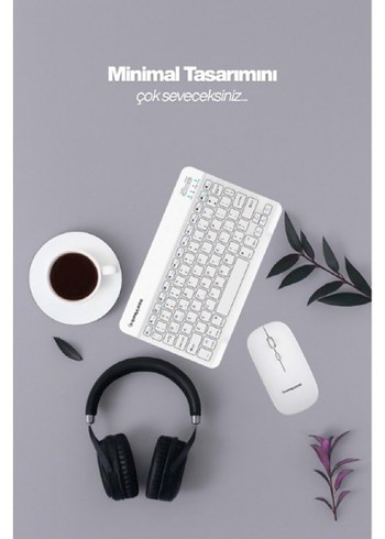 Kablosuz Beyaz Klavye ve Mouse Seti - Görsel 2