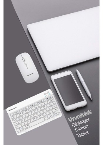 Kablosuz Beyaz Klavye ve Mouse Seti - Görsel 5
