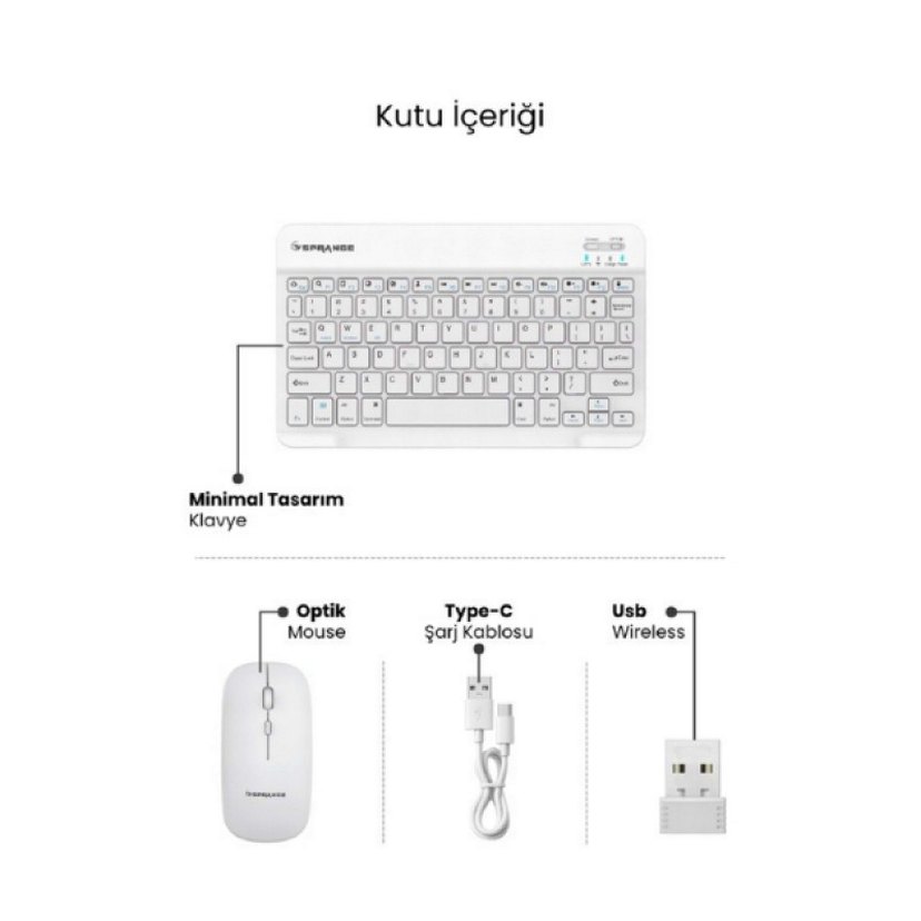 Kablosuz Beyaz Klavye ve Mouse Seti - Görsel 4