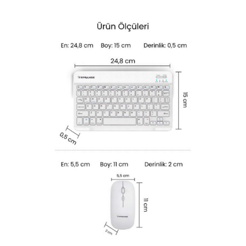 Kablosuz Beyaz Klavye ve Mouse Seti - Görsel 3