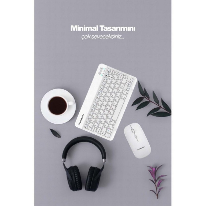 Kablosuz Beyaz Klavye ve Mouse Seti - Görsel 2