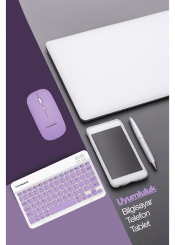 Kablosuz Mor Klavye ve Mouse Seti - Görsel 4